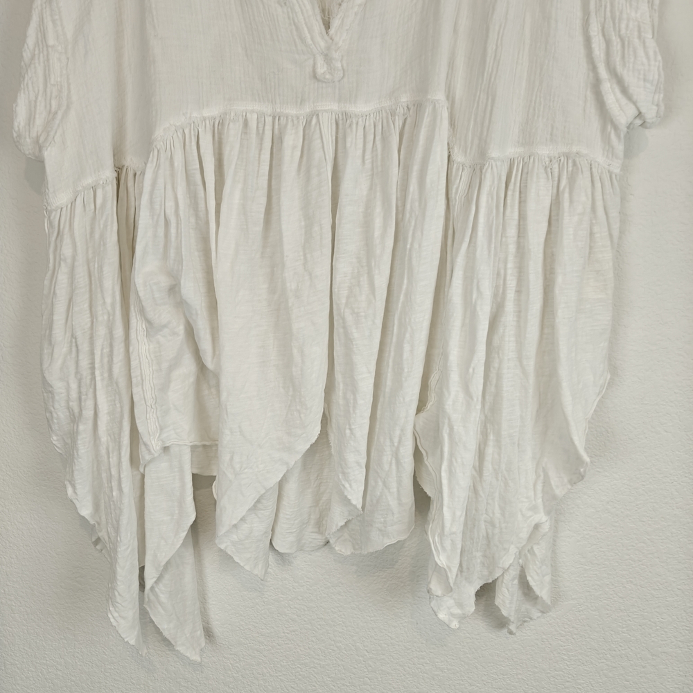 We The Free Nwot Boho Asymmetrical Hem Oversized Blouse Gauze Cotton Sz Small - Picture 6 of 15